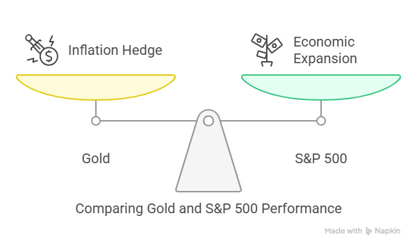 Comparing Gold & S&P 500 Performance chart